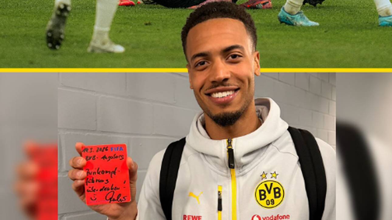 Nmecha erhielt von Dankert die rote Karte - und gab ihm sein Trikot
