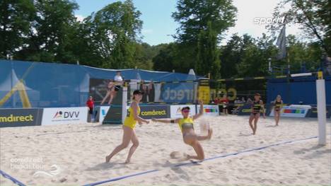 Erst die Rettungstat, dann ein toller Trickshot - Karla Borger und Julia Sude zeigen bei der comdirect beach tour ihre ganze Klasse!