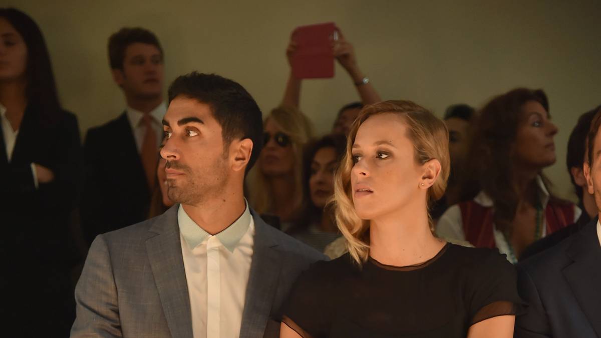 Gemeinsam mit ihrem damaligen Lebenspartner, Landsmann und Schwimmkollegen Filippo Magnini lässt sich die 26-Jährige auf der Mailänder Fashion Week 2014 blicken