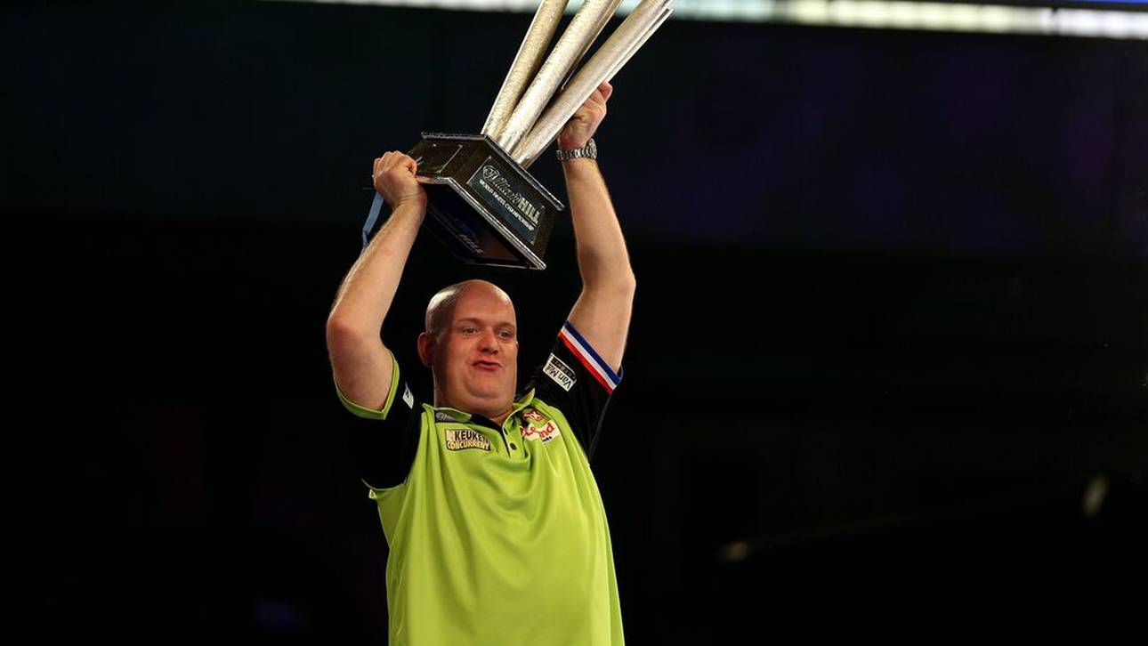 Darts Geschichte: Michael van Gerwen feiert seinen 3. WM Titel.