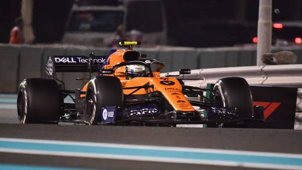 McLaren's British driver Lando Norris steers his car at the Yas Marina Circuit in Abu Dhabi, during the final race of the Formula One Grand Prix season, on December 1, 2019. (Photo by ANDREJ ISAKOVIC / AFP) (Photo by ANDREJ ISAKOVIC/AFP via Getty Images)