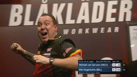 Kim Huybrechts wirft in der zweiten Runde der Belgian Darts Open Michael van Gerwen mit einem 134-Checkout raus und steht in Runde 3.