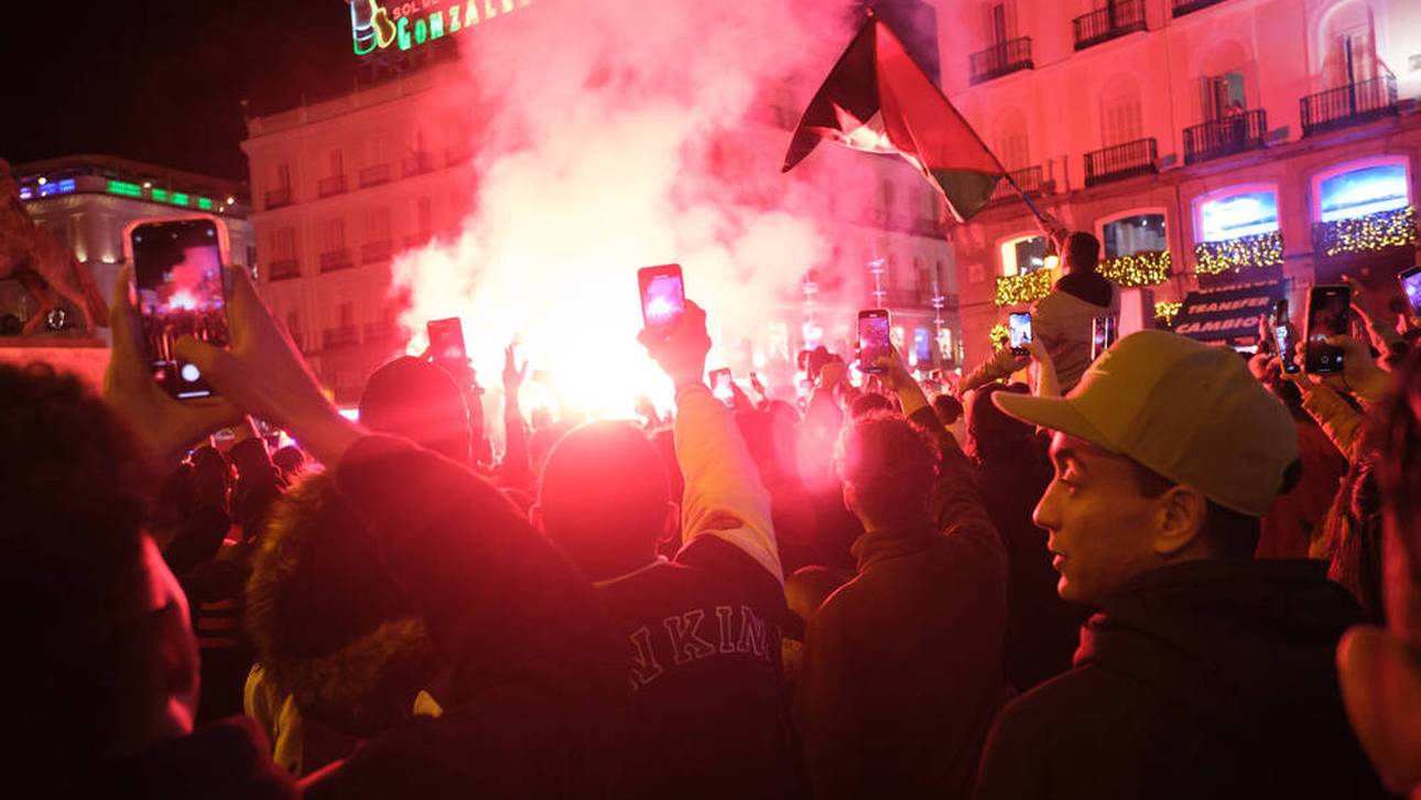 Marokko-Fans mit wilden Feiern