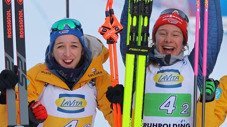 Sophia Schneider (r.) rückt wieder in das von Franziska Preuß angeführte Weltcup-Aufgebot