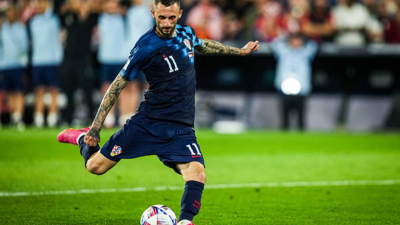 Marcelo Brozovic schießt einen Elfmeter im Spiel von Kroatien gegen Spanien der Nations League