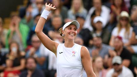 Beatriz Haddad Maia nach ihrem Sieg gegen Garbine Muguruza in Wimbledon 2019