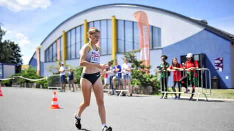 Saskia Feige zeigte eine starke Leistung im 20 km Gehen, rauschte aber knapp an den Top 10 vorbei