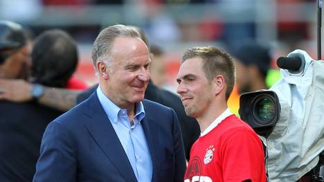 Karl-Heinz Rummenigge (l.) macht sich über die Zukunft des FC Bayern Gedanken