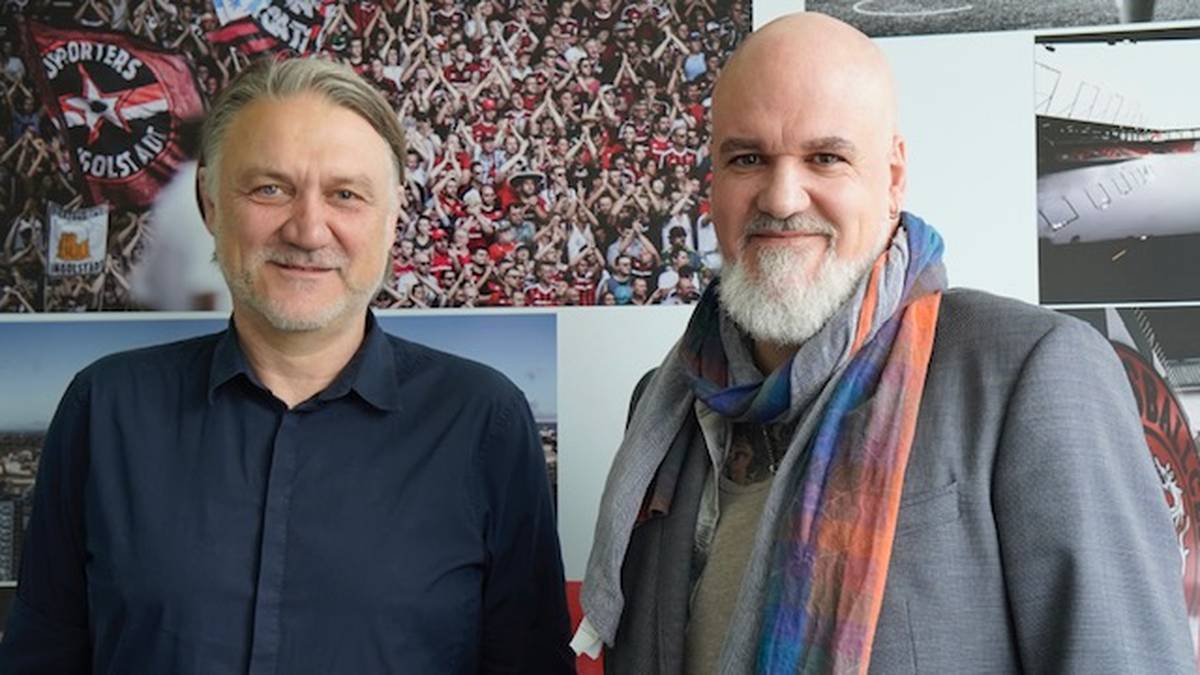 SPORT1-Reporter Reinhard Franke (r.) traf sich in Ingolstadt zum Exklusiv-Interview mit Dietmar Beiersdorfer