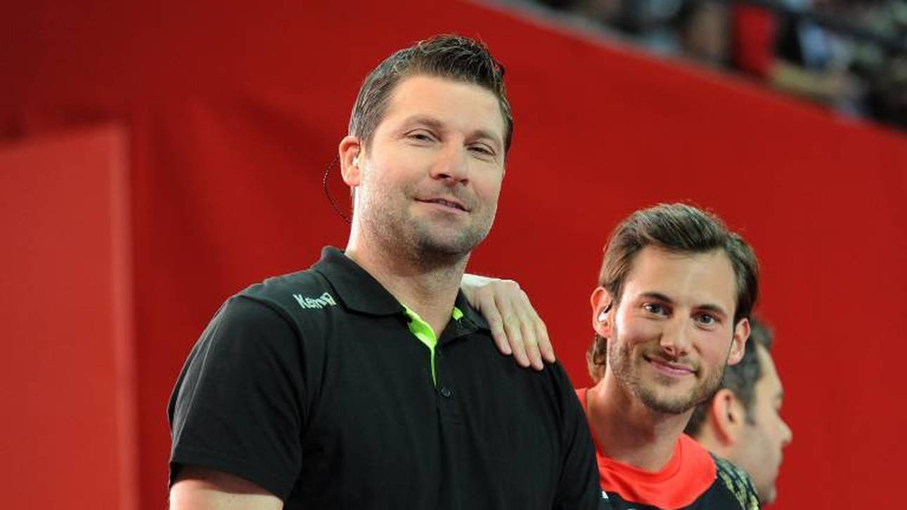 Daniel Stephan (l.), hier mit Uwe Gensheimer, wurde 1998 zum Welthandballer gekürt