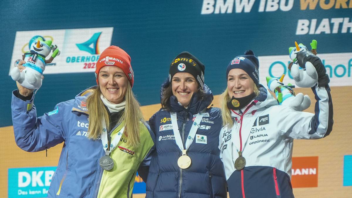 Julia Simon gewann bei der WM in Oberhof 2023 Gold in der Verfolgung