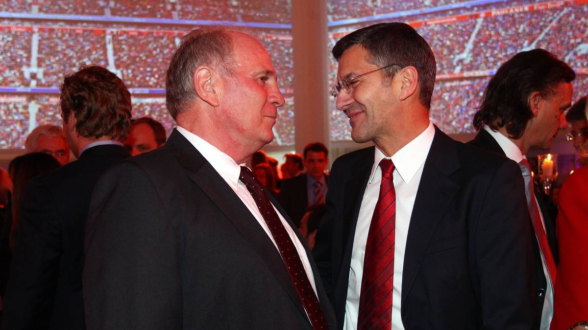 adidas-Boss Herbert Hainer (r.) gilt als möglicher Nachfolger von Uli Hoeneß beim FC Bayern