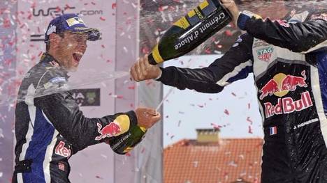 Andreas Mikkelsen (li.) jubelt über seine beste Leistung in der Rallye-WM