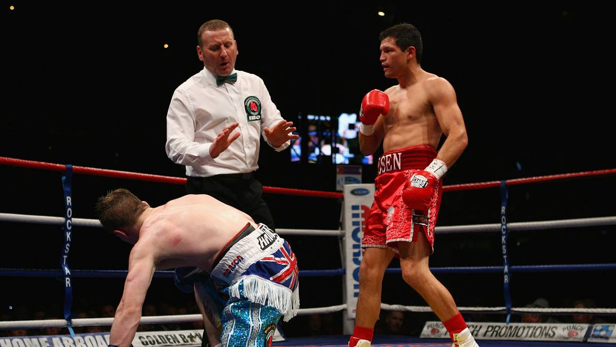 RANG 16 - Hatton vs. Lazcano, 57.000 Zuschauer: In Manchester Stadium prügelten sich Ricky Hatton und Juan Lazcano im Mai 2008. Nach seiner ersten Profi-Niederlage gegen Floyd Mayweather behielt Hatton gegen Lazcano die Oberhand. Der Fight war jahrelang der bestbesuchte seit dem Zweiten Weltkrieg