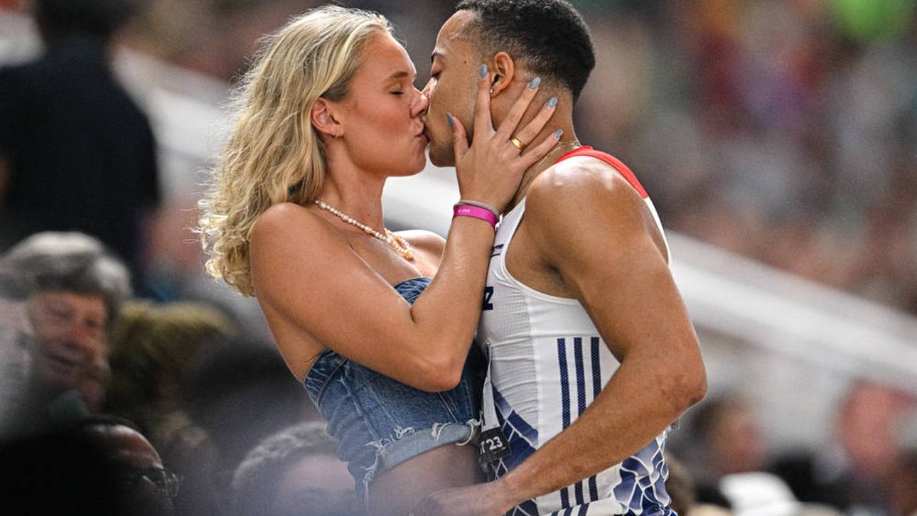 Männlicher Olympia-Star trägt Rock