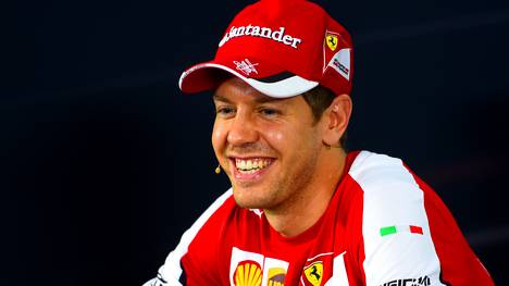 Der viermalige Weltmeister Sebastian Vettel hatte Spaß auf der Pressekonferenz