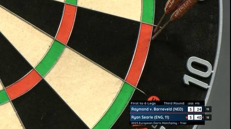Letztes Leg und Gleichstand zwischen den beiden Spieler. Ryan Searle hatte die große Chance, den Sieg für sich zu holen, jedoch verpasste er diese Chance und Raymond van Barneveld nutzt dies eiskalt aus und gewinnt. 