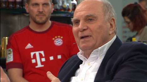 Als hätte er es geahnt: Uli Hoeneß erklärt am 21. Januar im STAHLWERK Doppelpass, dass die Eintracht vor allem bei dem Gewaltpotenzial ihrer Fans aufpassen müssen.