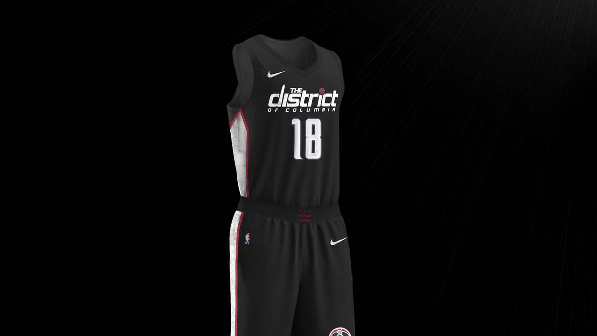 WASHINGTON Wizards: Die City Edition der Wizards ist in schwarz gehalten. Dabei ist auf der Brust “The District of Columbia” zu lesen