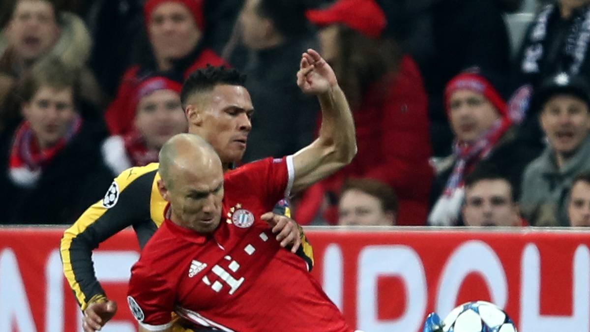 KIERAN GIBBS: Der Linksverteidiger hatte gegen Robben gehörig Probleme, auf der rechten Seiten offenbarten sich immer wieder Räume. SPORT1-Note: 4