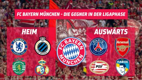 Der FC Bayern München will nach dem Titel in der Champions League greifen - und muss sich doch erst acht Gegnern in der Ligaphase erwehren. Darunter befinden sich zwei große Namen - und ein Urlaubsziel. 