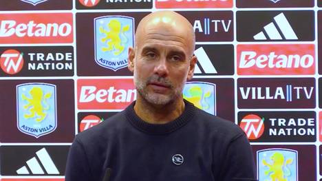 Durch die 0:1-Niederlage gegen Aston Villa muss Manchester City Tabellenführer Arsenal auf sechs Punkte ziehen lassen. Trainer Pep Guardiola verfällt deshalb aber noch nicht in Panik.