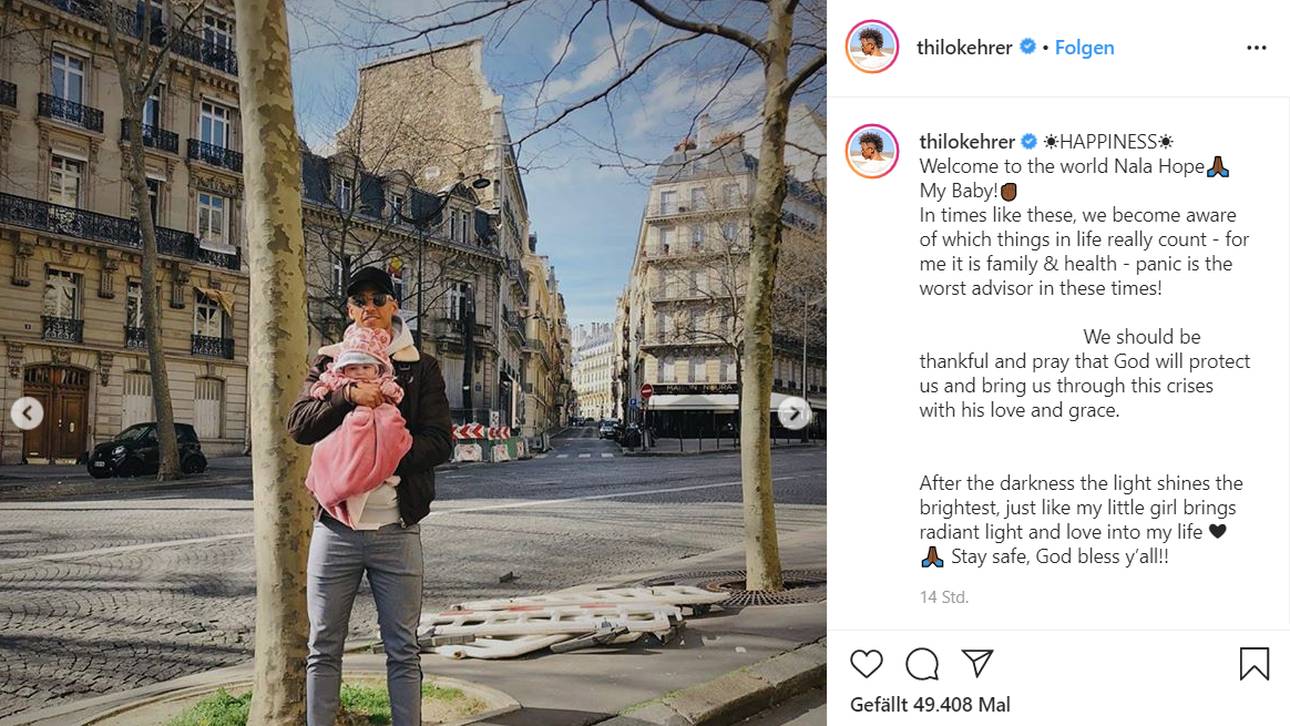 Thilo Kehrer freut sich über die Geburt seiner Tochter