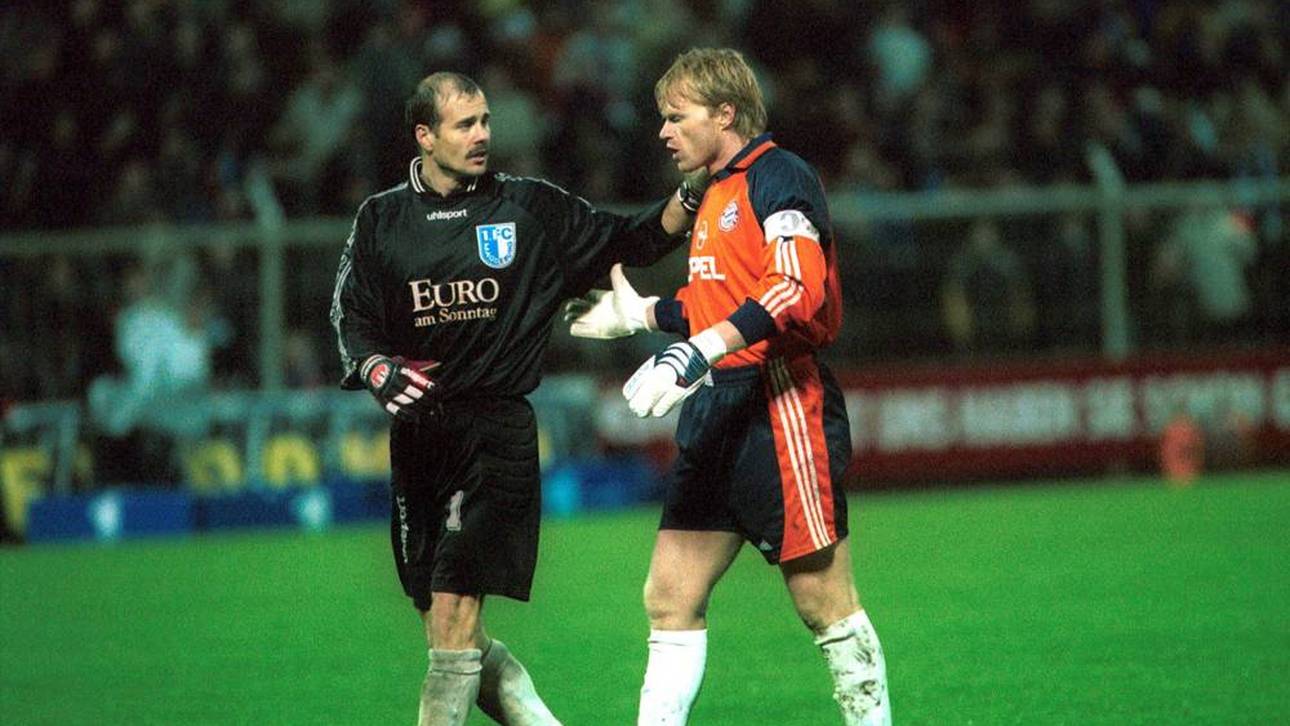 Miroslav Dreszer (mit Oliver Kahn) wurde vor 26 Jahren zum Helden des 1. FC Magdeburg