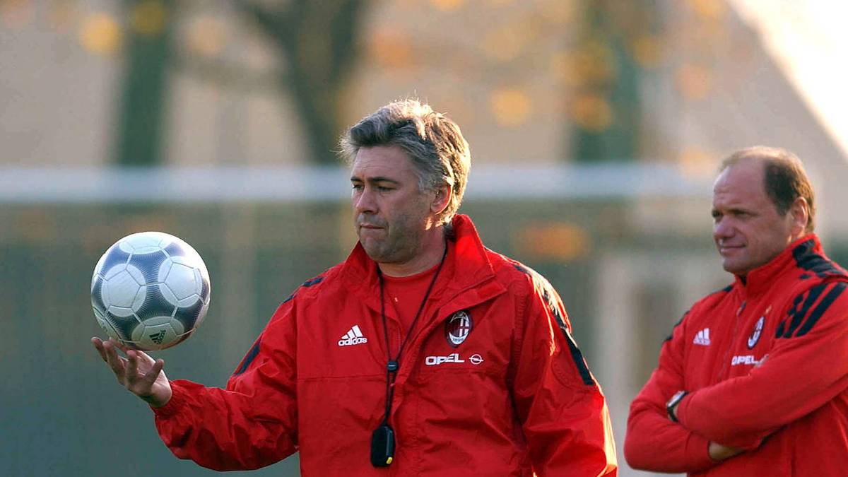 Giorgio Ciaschini (r.) mit Carlo Ancelotti 2001 beim AC Mailand