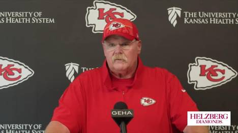 Chiefs-Coach Andy Reid bestätigt, dass sich Superstar Travis Kelce kurz vor dem Saisonstart im Training verletzt hat - und spricht über die Einsatzchancen im NFL-Eröffnungsspiel gegen die Detroit Lions.