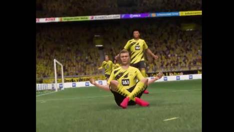 Große Ehre für Erling Haaland. Der Stürmer von Borussia Dortmund bekommt bei FIFA 21 einen eigenen Jubel und verrät nebenbei, warum er so gierig nach Toren ist.