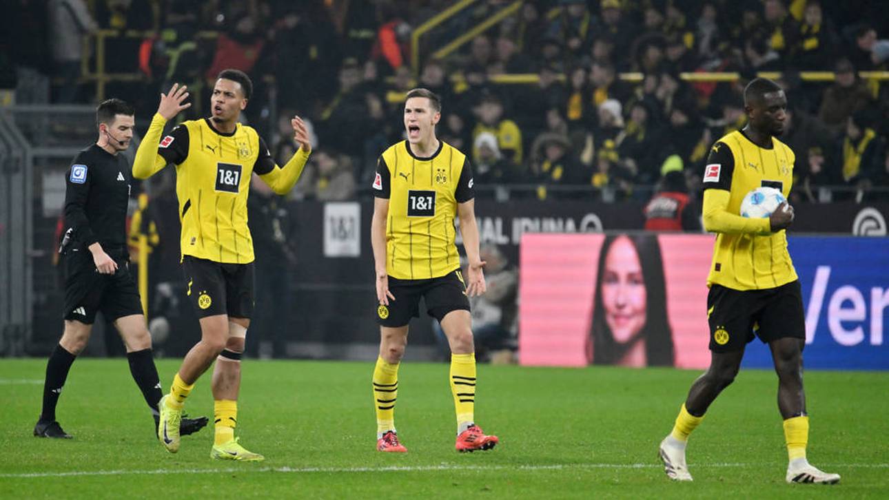 BVB-Verteidiger Nico Schlotterbeck (m.) spielte gegen Hoffenheim trotz einer nicht näher definierten Bänderverletzung durch