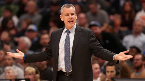 DENVER, COLORADO - DECEMBER 14: Head coach Billy Donovan of the Oklahoma City Thunder works the sidelines against the Denver Nuggets at the Pepsi Center on December 14, 2018 in Denver, Colorado. NOTE TO USER: User expressly acknowledges and agrees that, by downloading and or using this photograph, User is consenting to the terms and conditions of the Getty Images License Agreement.  (Photo by Matthew Stockman/Getty Images)