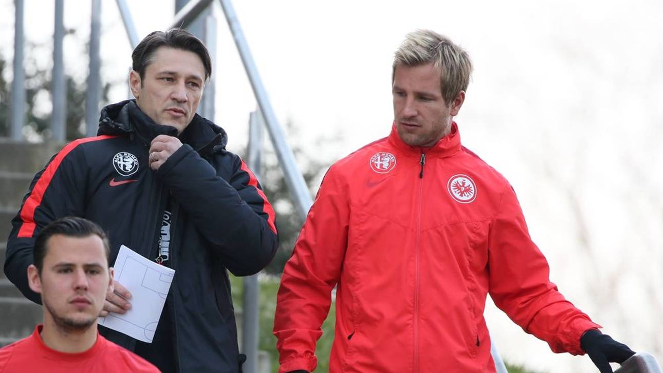 Niko Kovac mit Stefan Aigner bei der Eintracht