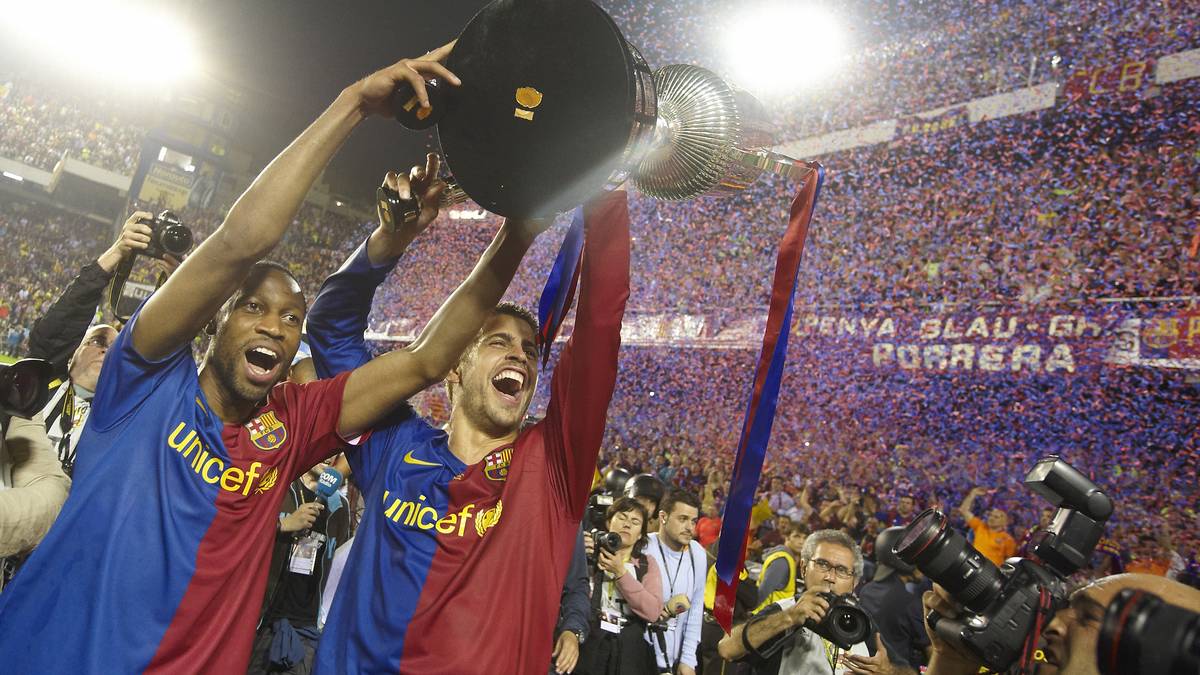 Die anderen beiden Titel? Eine Kleinigkeit! Den nationalen Pokal holte die Elf von Trainer Pep Guardiola dank eines 4:1-Sieges im Finale gegen Bilbao. In der Liga hatte Barcelona satte neun Punkte Vorsprung vor dem Erzrivalen Real Madrid