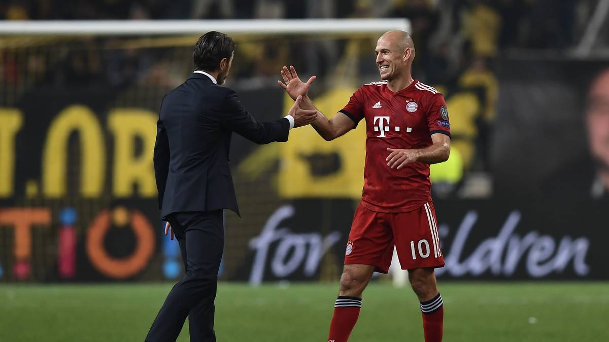 Arjen Robben (r.) hofft auf einen letzten Einsatz für den FC Bayern unter Niko Kovac