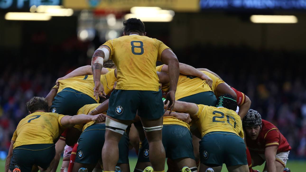 Die australischen "Wallabies" beim Gedränge