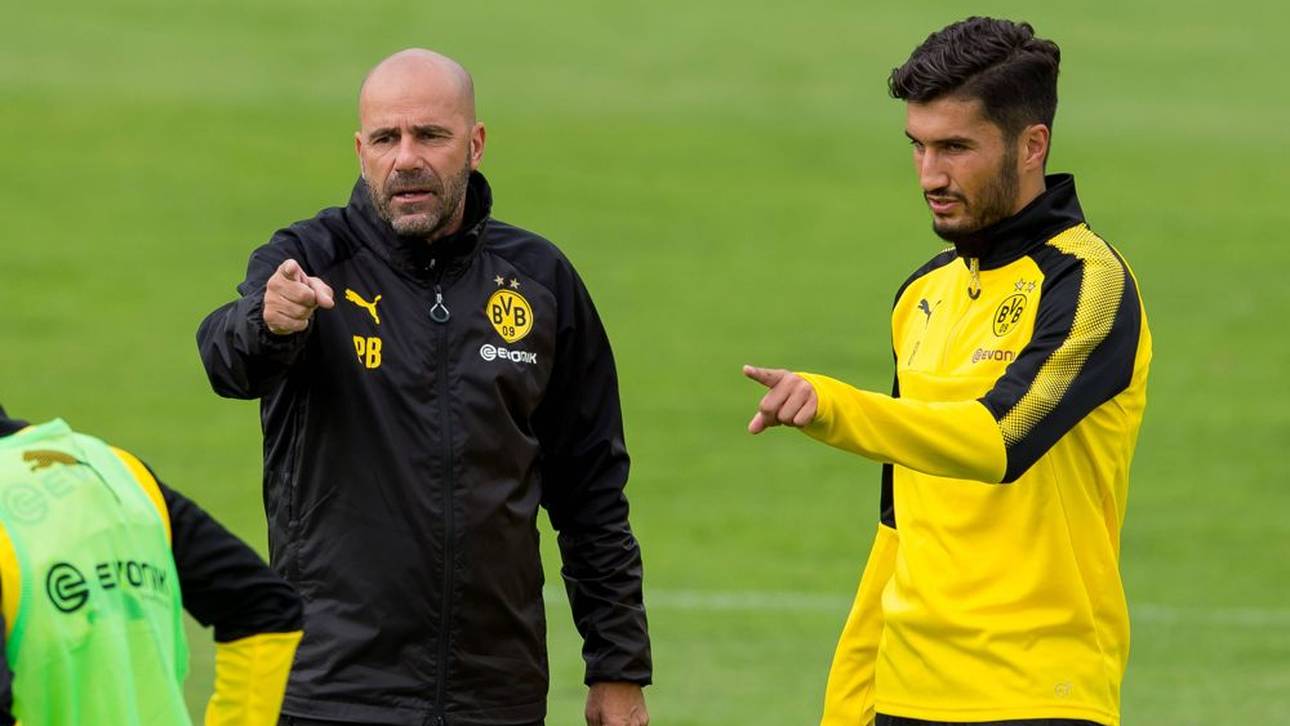 Peter Bosz in seiner BVB-Zeit mit dem damaligen Spieler Nuri Sahin