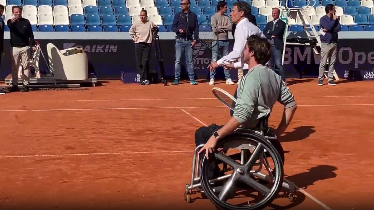 Schöne Bilder: Rollstuhltennis und Tennis-Stars vereint