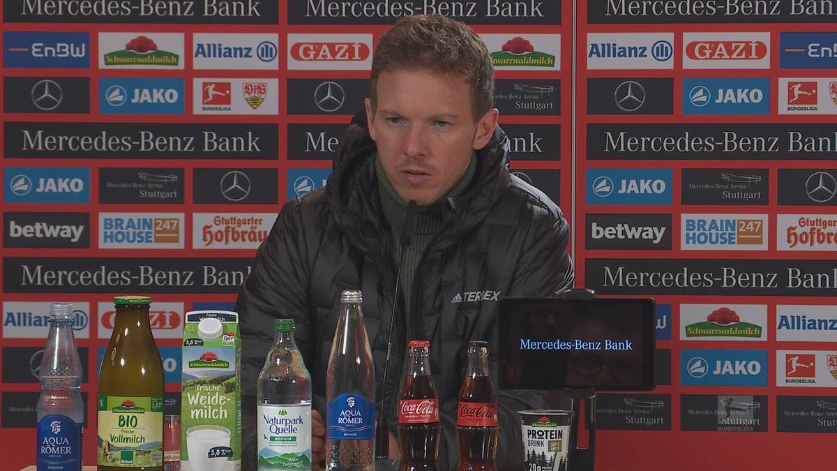 Julian Nagelsmann spricht auf der Pressekonferenz über die Nicht-Berücksichtigung von Neuzugang Joao Cancelo im Spiel gegen den VfB Stuttgart.