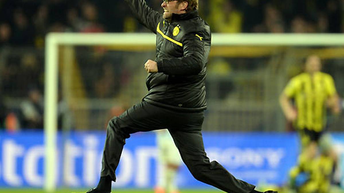 Klopp kann auch im positiven Sinne ausrasten - wie hier nach dem sensationellen 3:2 gegen Malaga im Champions-League-Viertelfinale 2012/13...