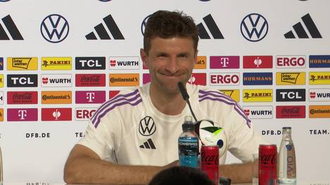 Thomas Müller spricht auf der DFB-Pressekonferenz über seine Rolle in der Mannschaft. 