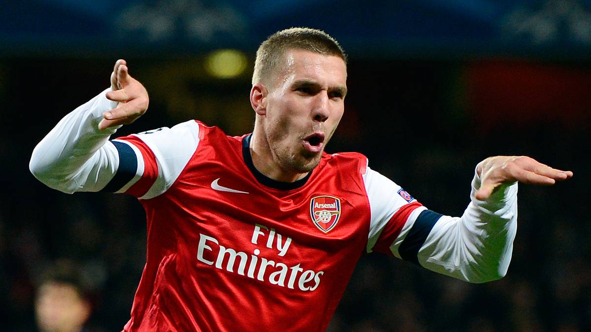 Lukas Podolski jubelt für den FC Arsenal