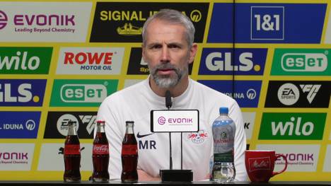 Die Chancenverwertung bei RB Leipzig war auch gegen Dortmund noch nicht effektiv genug. Trainer Marco Rose spricht nach dem Spiel über die fehlende Effizienz.