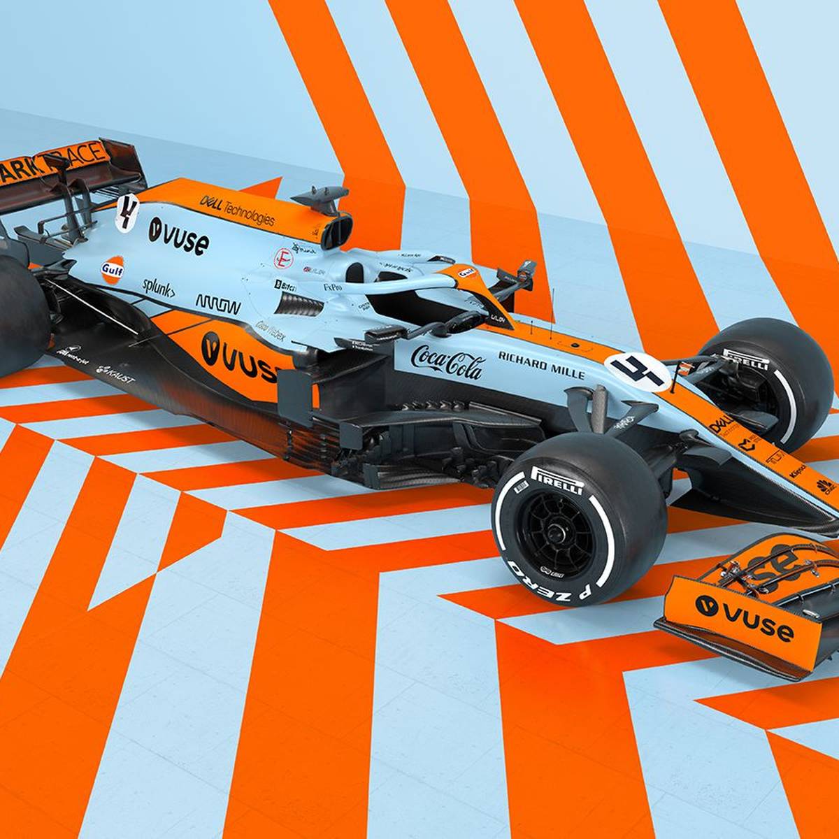 Formel 1 Mclaren Fahrt In Monaco Mit Neuer Lackierung In Gulf Farben