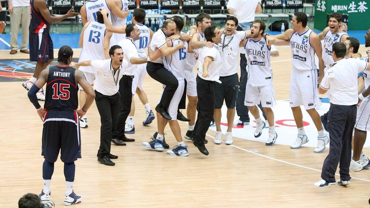 Griechenland jubelt über den Sensationssieg gegen die USA im WM-Halbfinale 2006