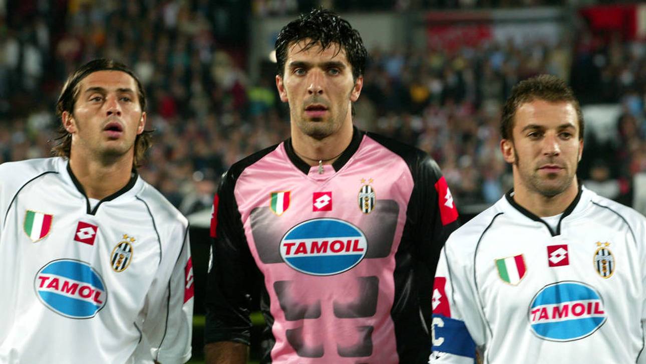 Alessio Tacchinardi (l.) zu aktiven Juve-Zeiten mit Gianluigi Buffon und Alessandro Del Piero
