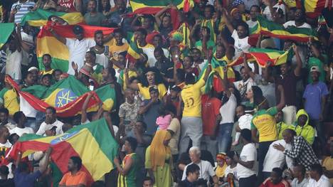 Äthiopische Fans bei der Leichtathletik-WM in Doha
