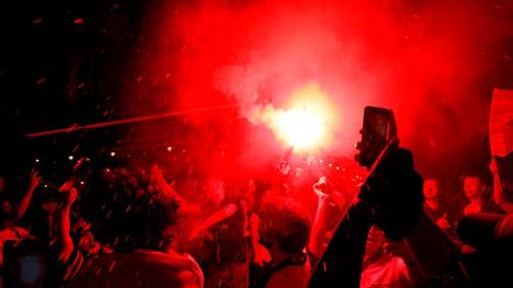 Die Anhänger von Paris Saint-Germain feierten den Finaleinzug ihrer Mannschaft