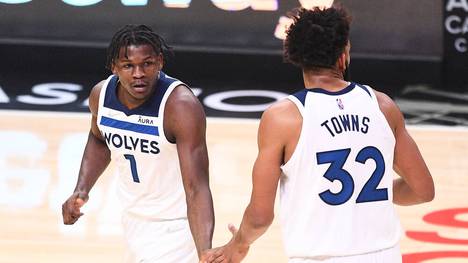 Anthony Edwards und Karl-Anthony Towns spielten mehrere Jahre bei den Minnesota Timberwolves zusammen